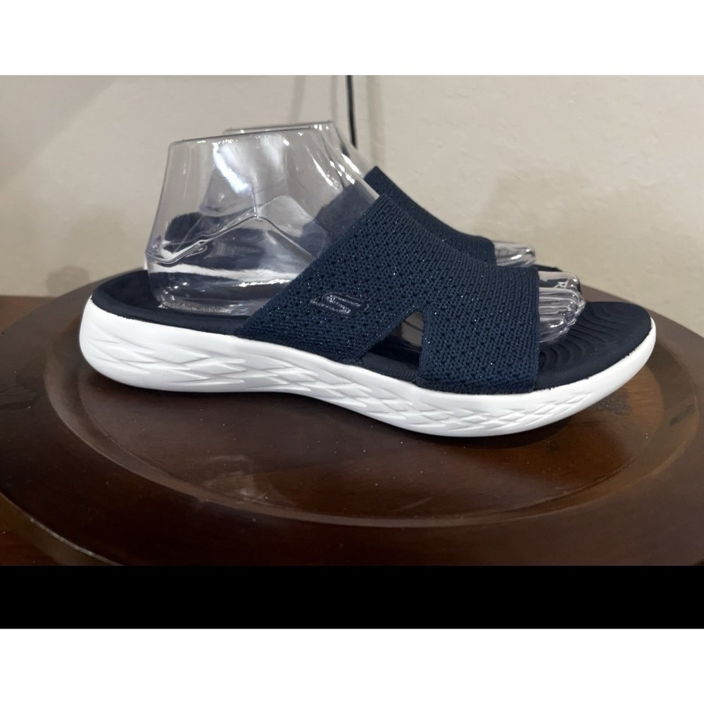 Skechers On-the-GO 600 Vegan Washable Slide Sandals Womans 10 Adore Blue Slip On
